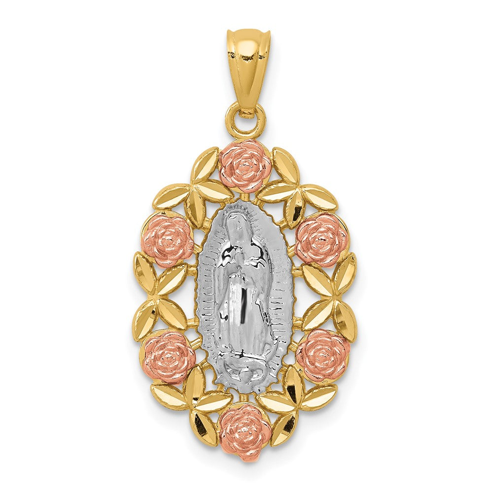 14K Two-Tone w/White Rhodium Guadalupe Pendant-C4520