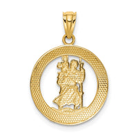 14K w/Rhodium St Christopher Pendant-C4521
