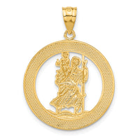 14K w/Rhodium St Christopher Pendant-C4522