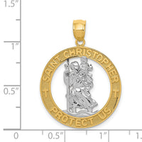 14K w/Rhodium St Christopher Pendant-C4522