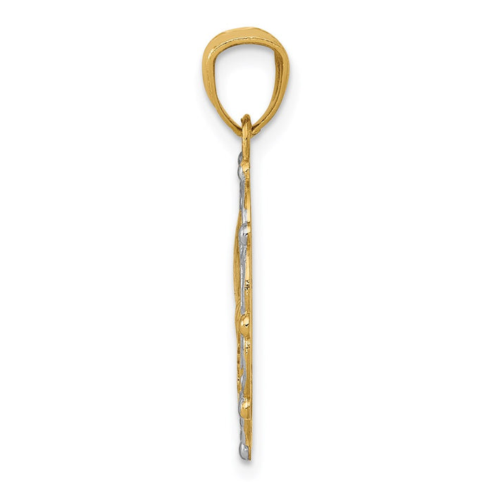 14K w/Rhodium Baptism Pendant-C4523