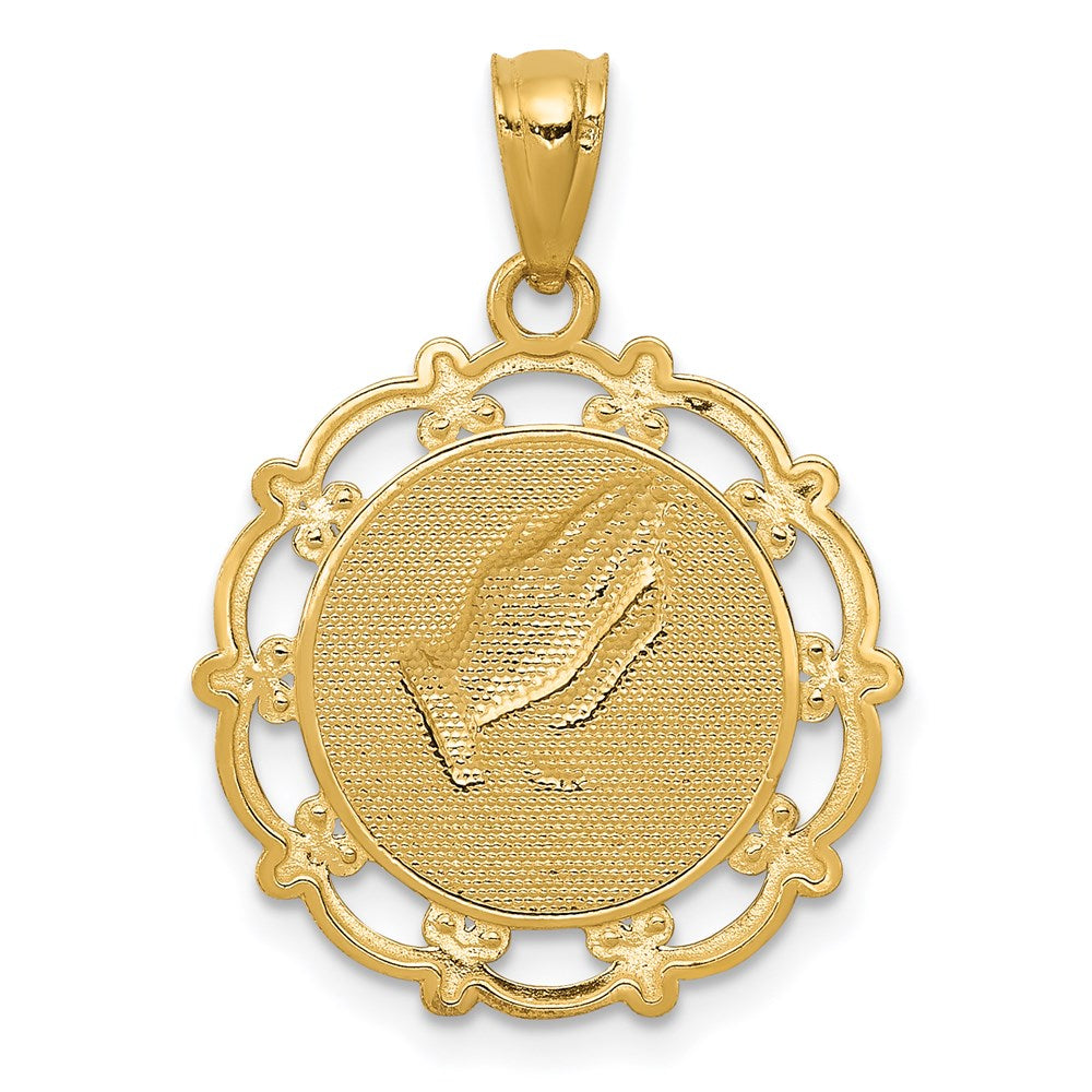 14K w/Rhodium Baptism Pendant-C4523