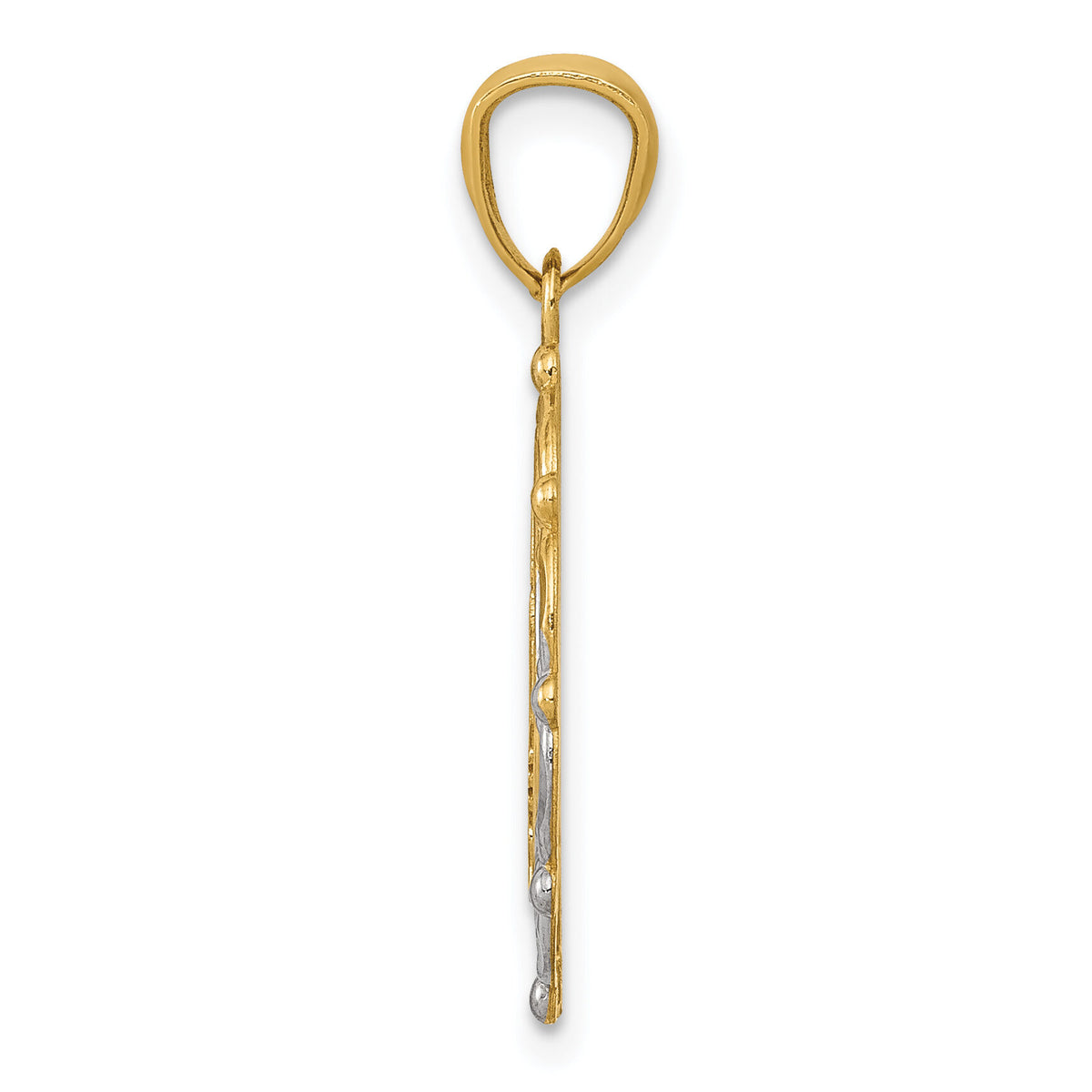 14K w/Rhodium Baptism Pendant-C4524