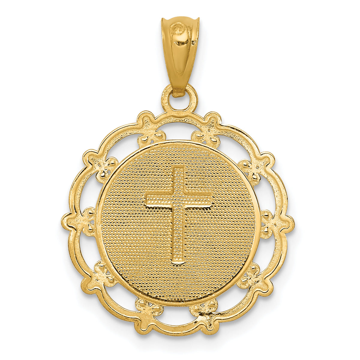 14K w/Rhodium Baptism Pendant-C4524