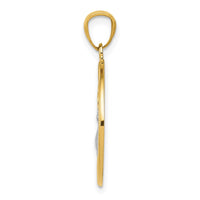 14K w/Rhodium Polished Peace Dove Pendant-C4527