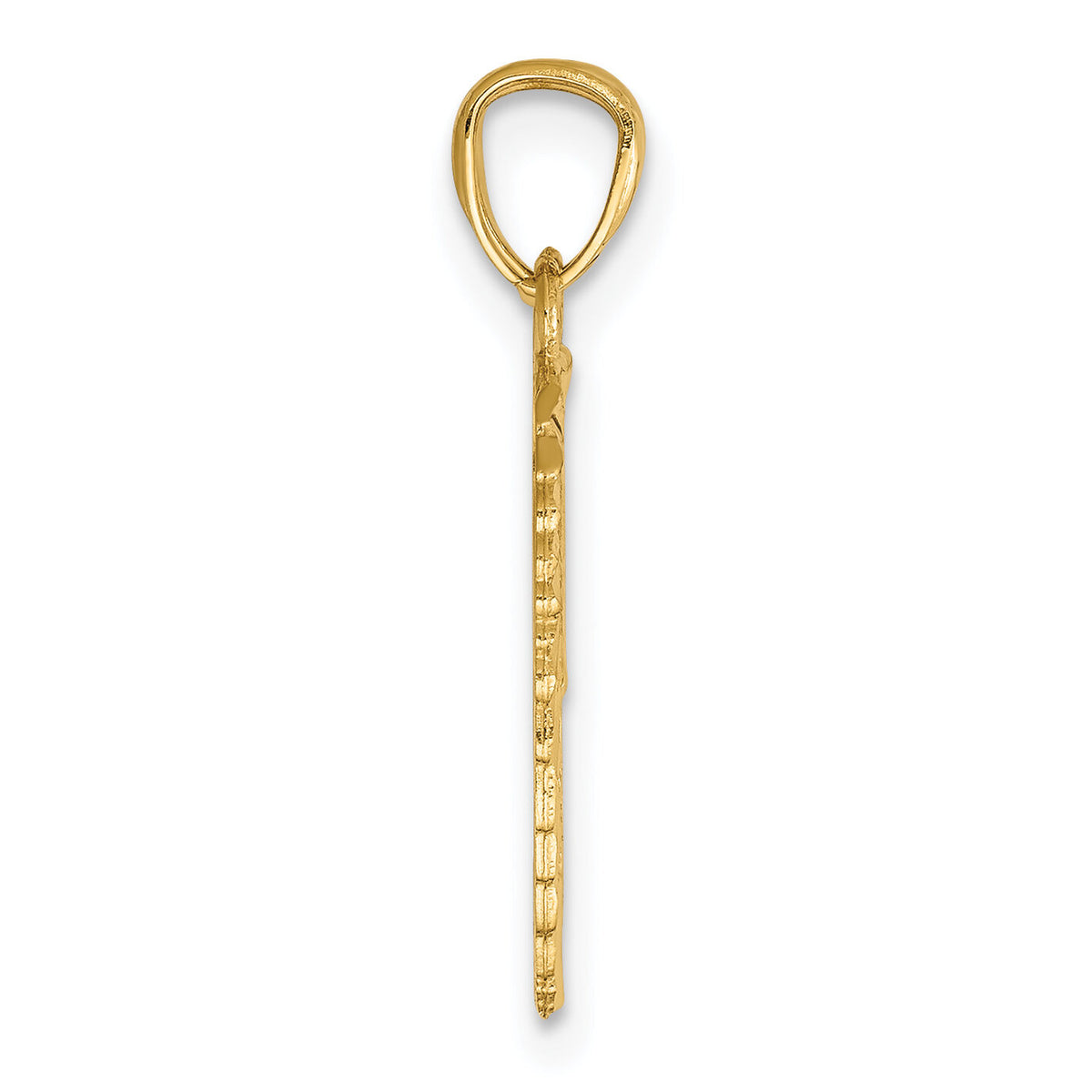 14k Yellow Gold Break Apart Diamond-cut Wings Pendant-C4528