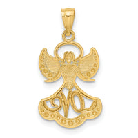 14K w/Rhodium LOVE Angel Pendant-C4530