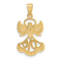 14K w/Rhodium LOVE Angel Pendant-C4530