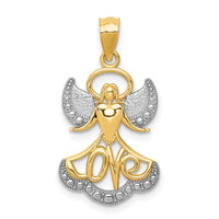 14K w/Rhodium LOVE Angel Pendant-C4530