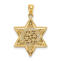 14k Two-tone Star of David Pendant-C4531