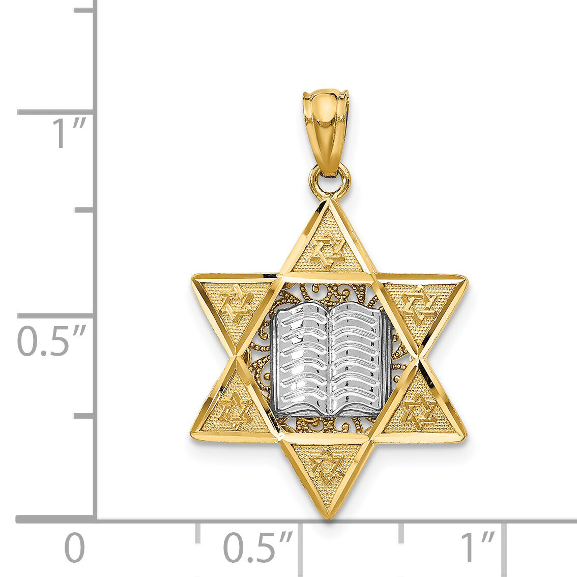 14k Two-tone Star of David Pendant-C4531