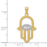 14K w/ Rhodium Hamsa Pendant-C4533