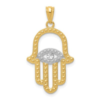 14K w/ Rhodium Hamsa Pendant-C4533