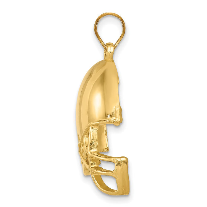 14k Polished Football Helmet Pendant-C4534