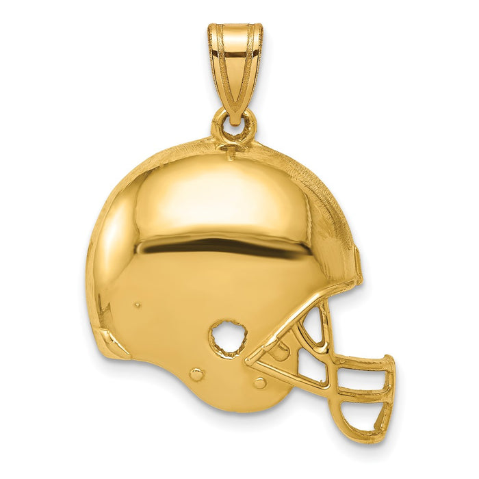 14k Polished Football Helmet Pendant-C4534