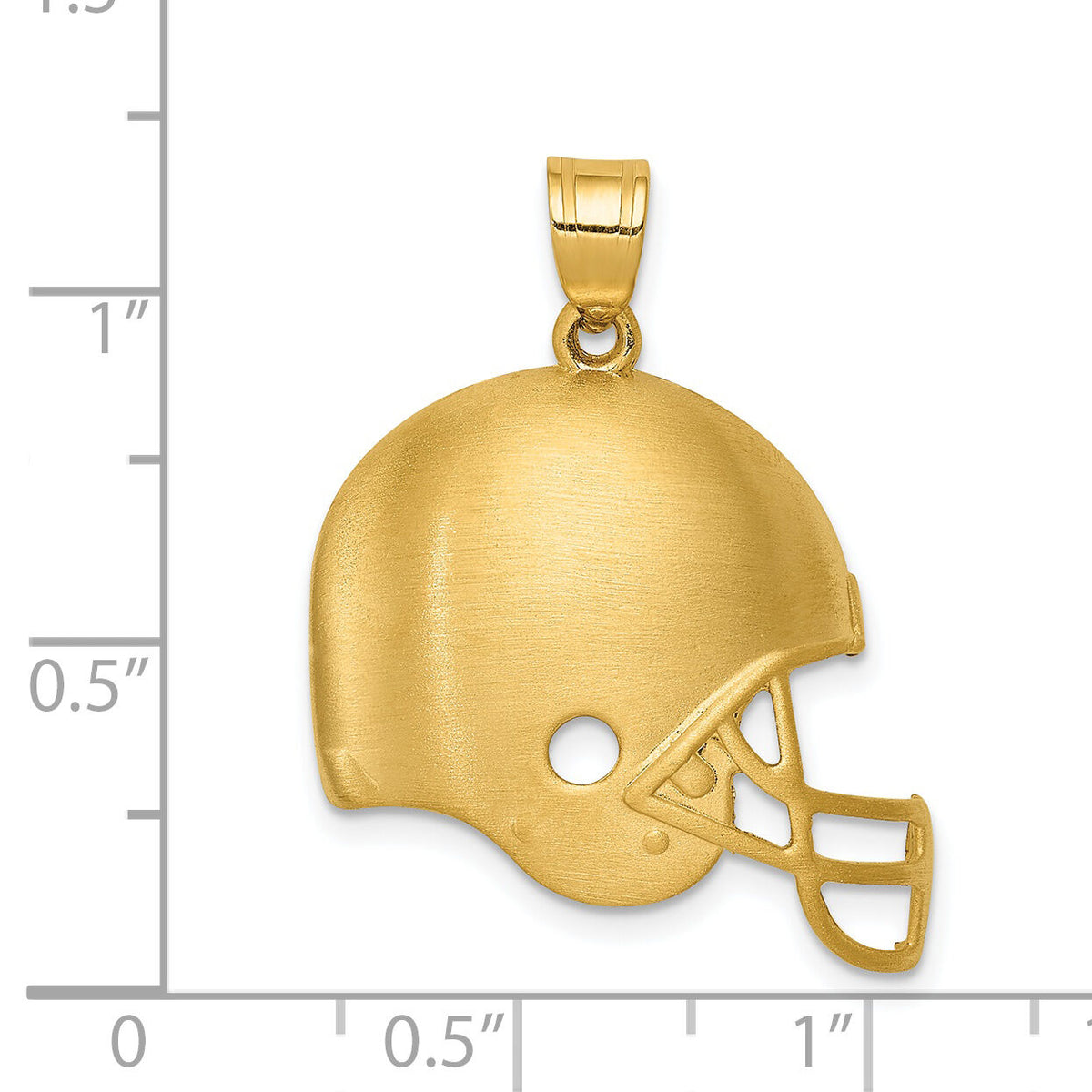 14k Brushed Football Helmet Pendant-C4535