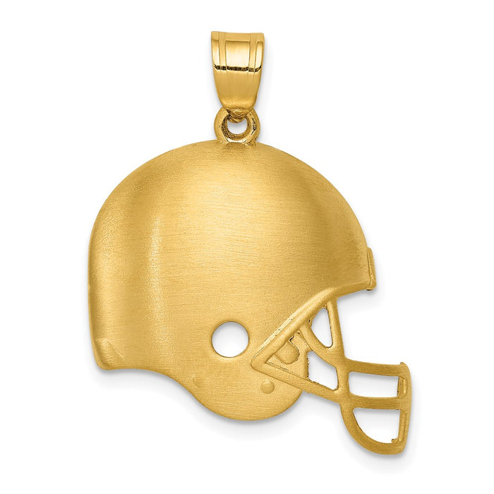 14k Brushed Football Helmet Pendant-C4535