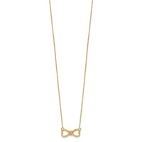 14k Polished Infinity w/Heart Necklace-C4536-18