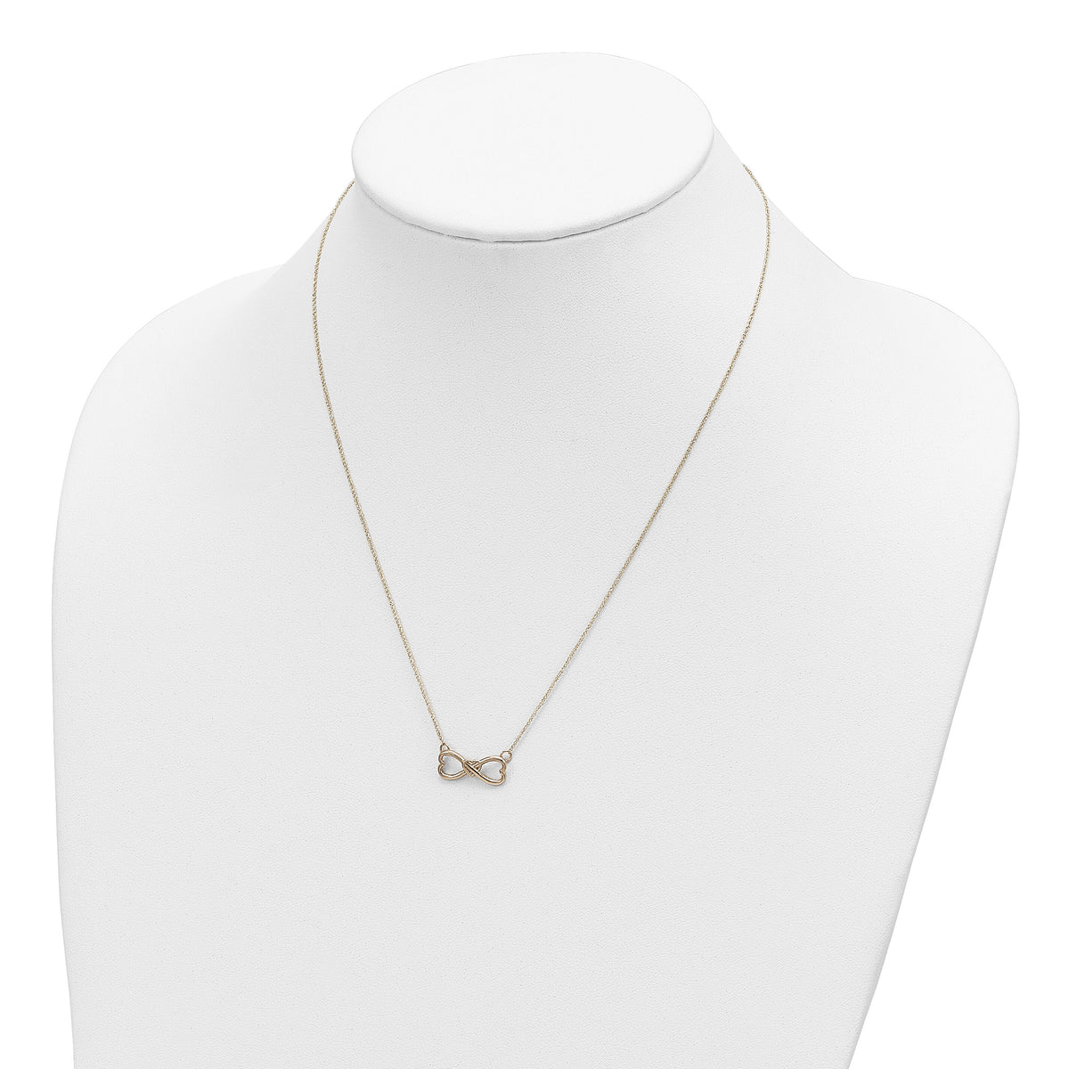 14k Polished Infinity w/Heart Necklace-C4536-18