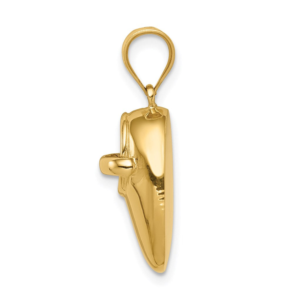 14K Polished 3D Baby Shoe Pendant-C4538
