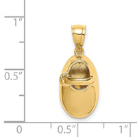 14K Polished 3D Baby Shoe Pendant-C4538