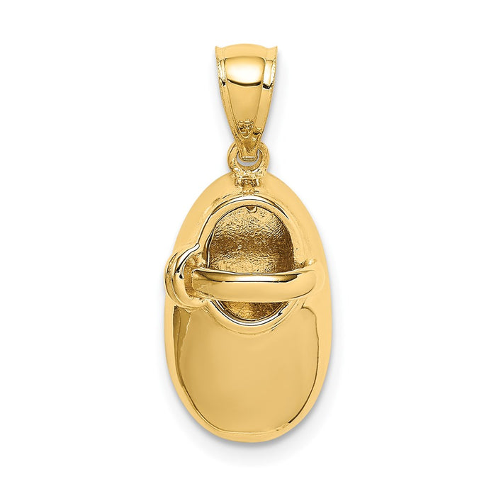 14K Polished 3D Baby Shoe Pendant-C4538