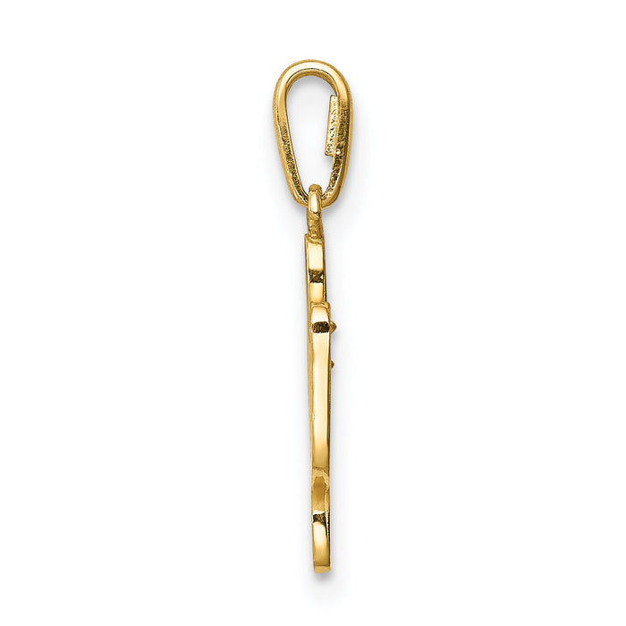14K Cactus CZ Pendant-C4546