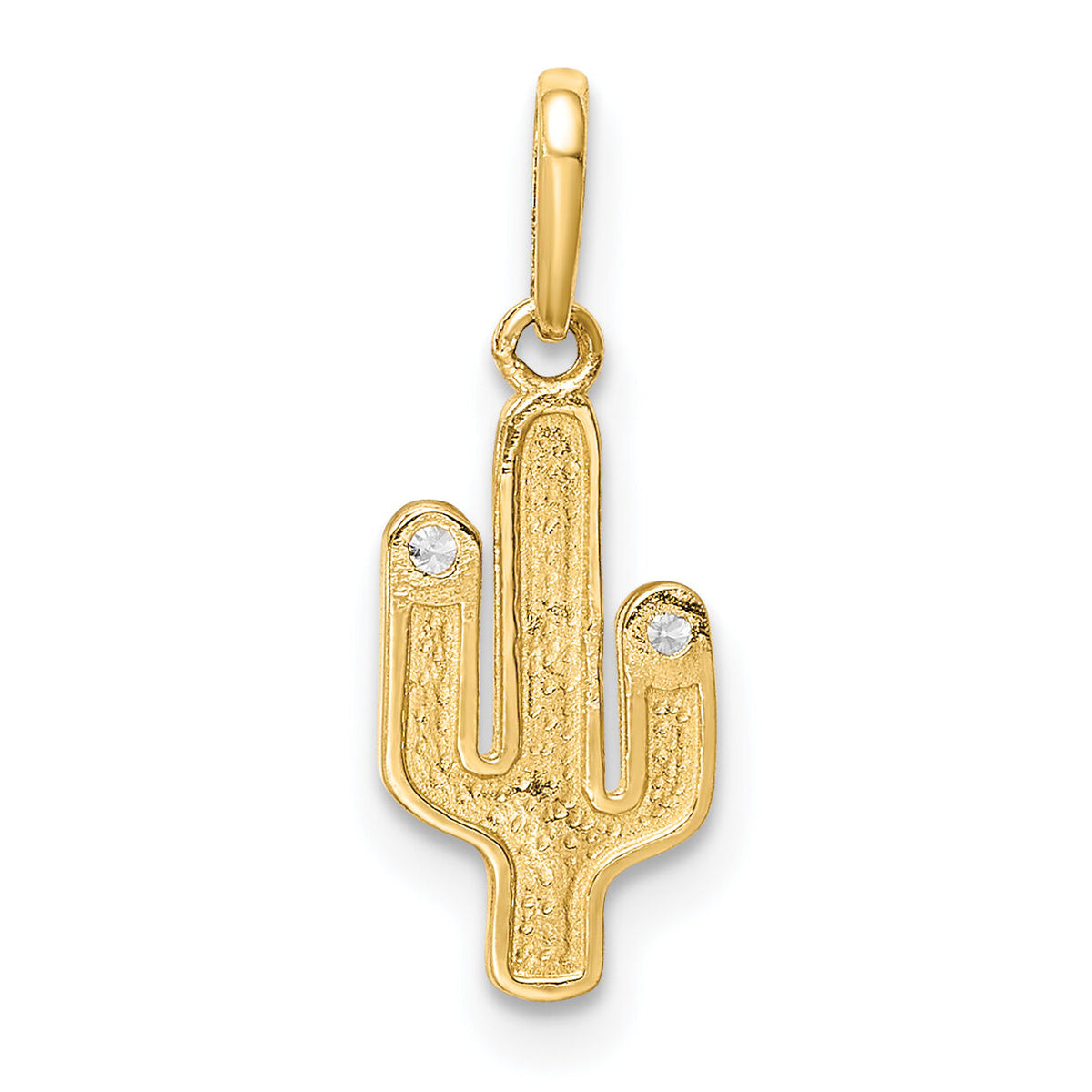 14K Cactus CZ Pendant-C4546
