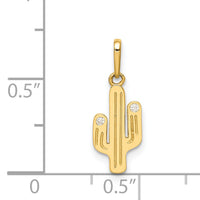 14K Cactus CZ Pendant-C4546