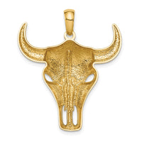 14K Steer Skull Pendant-C4547