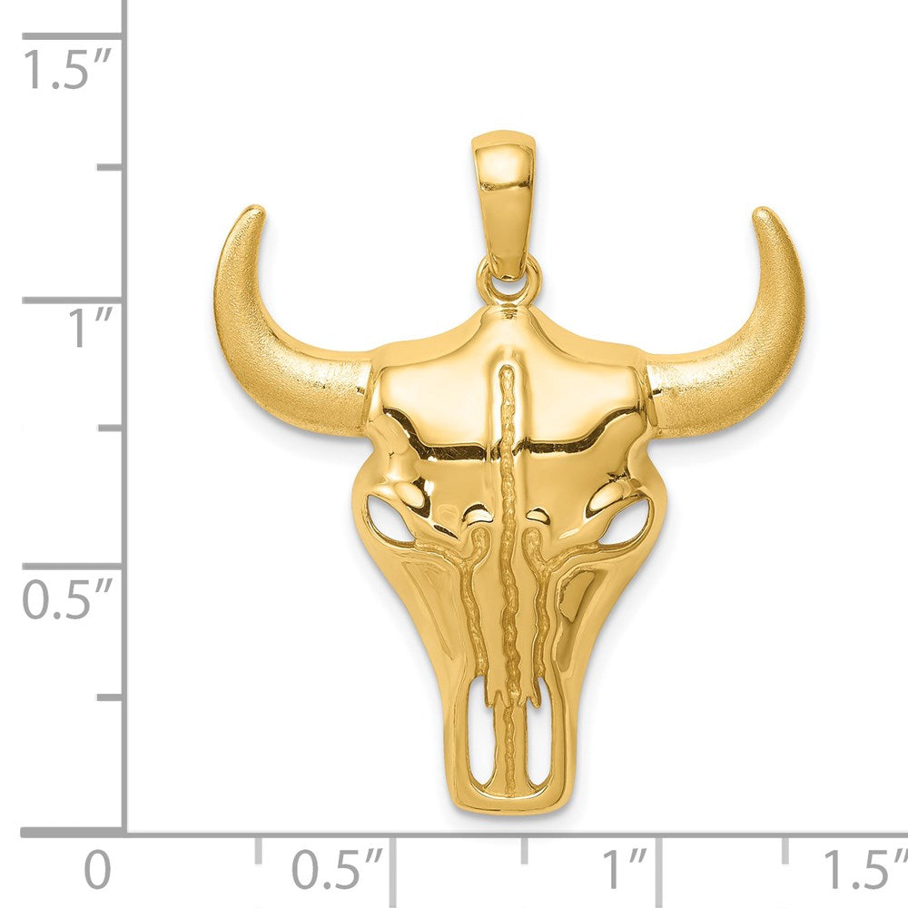 14K Steer Skull Pendant-C4547