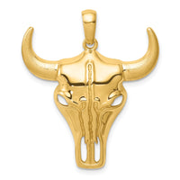 14K Steer Skull Pendant-C4547