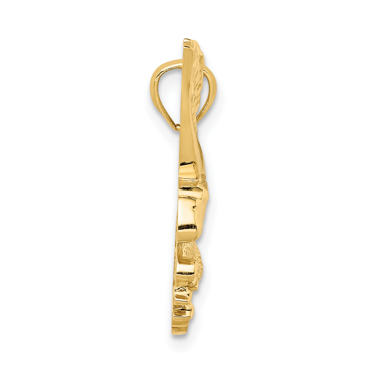 14K Diamond-cut Eagle Pendant-C4578
