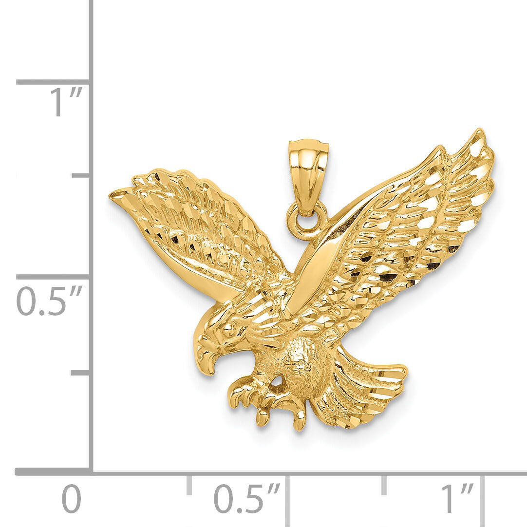 14K Diamond-cut Eagle Pendant-C4578