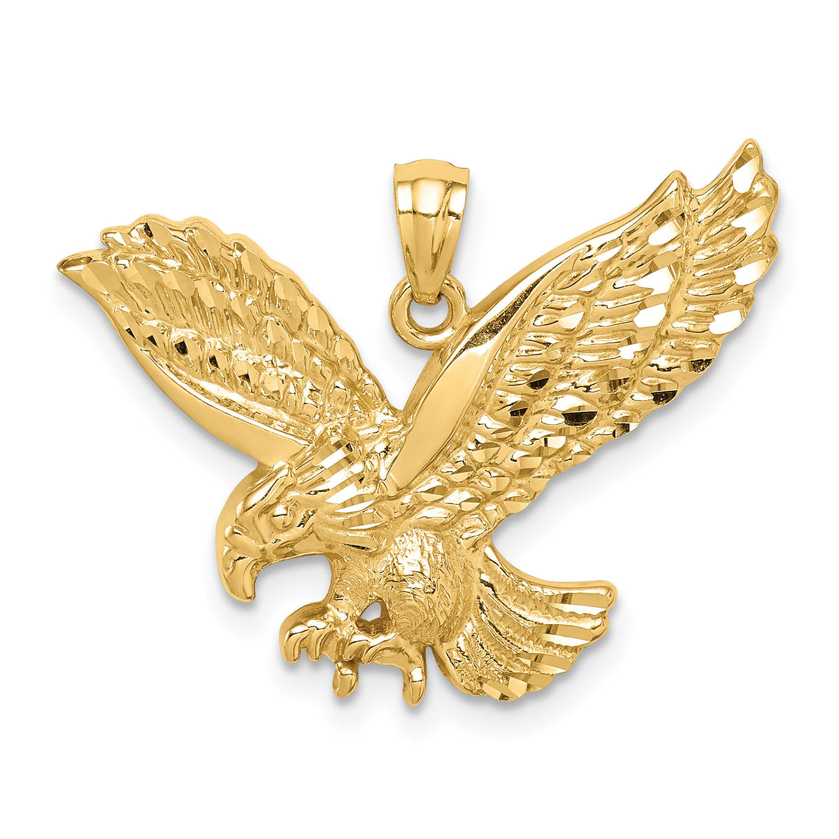14K Diamond-cut Eagle Pendant-C4578