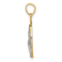 14K w/Rhodium Eagle Pendant-C4579