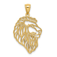 14K Diamond-Cut Lion Profile Pendant-C4581