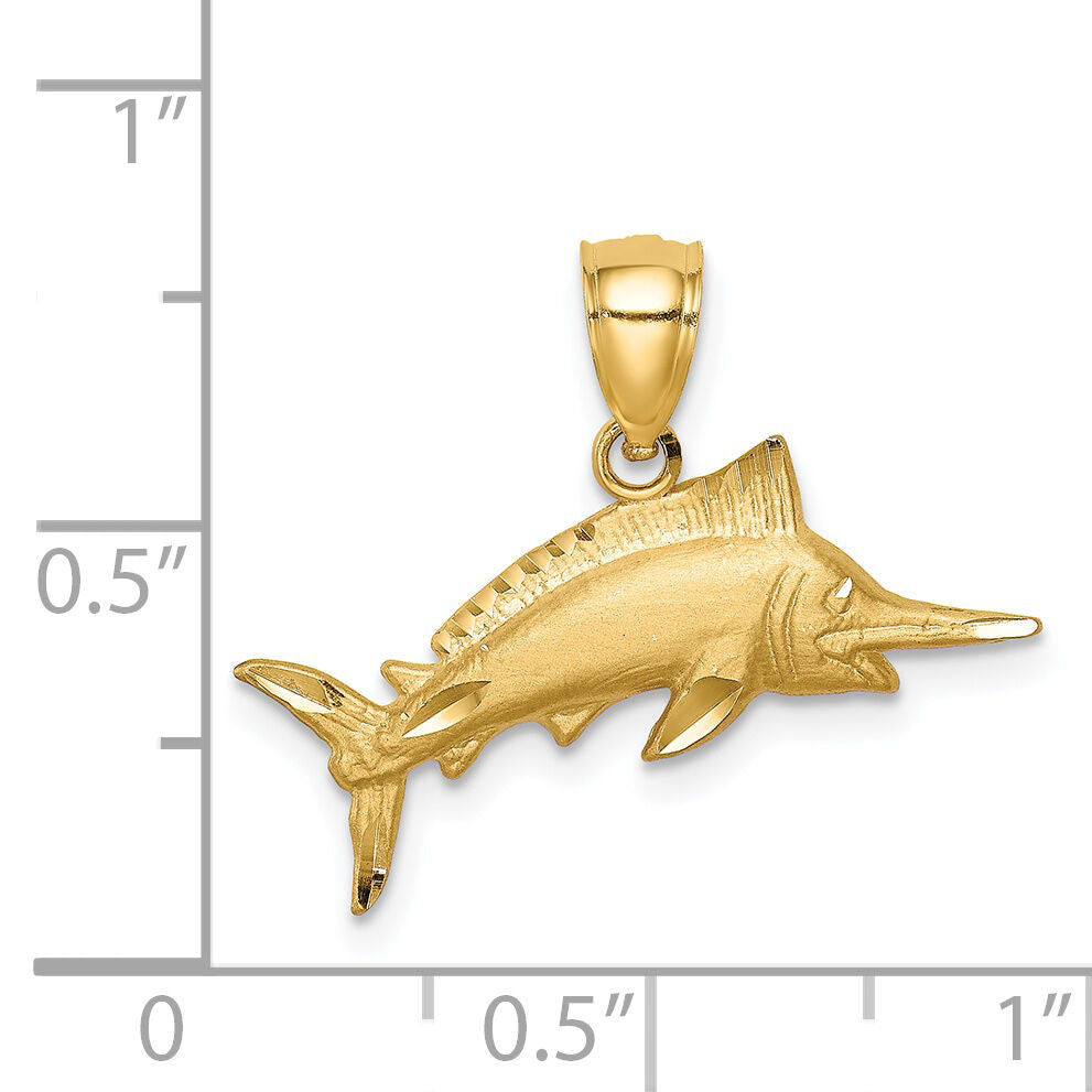 14K D/C Marlin Pendant-C4592