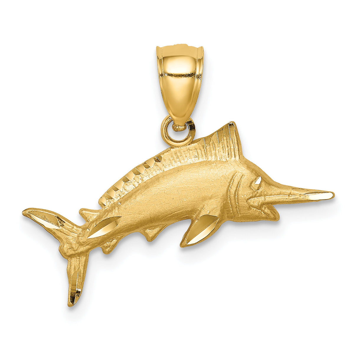 14K D/C Marlin Pendant-C4592