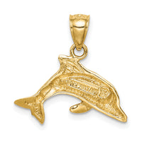 14K Lab Created Opal Dolphin Pendant-C4596