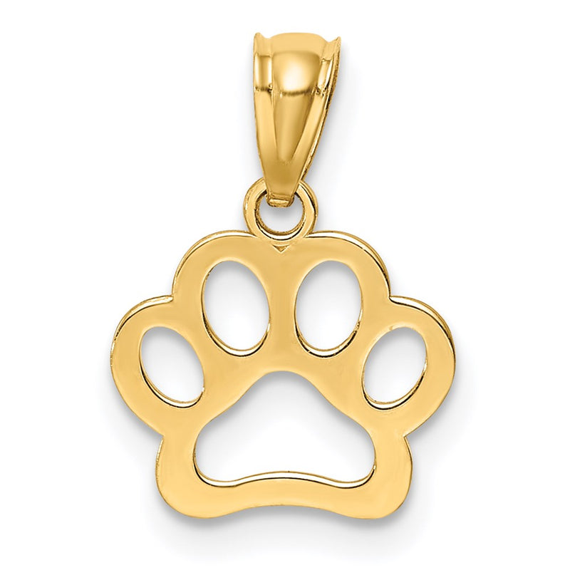 14K Dog Paw Pendant-C4614