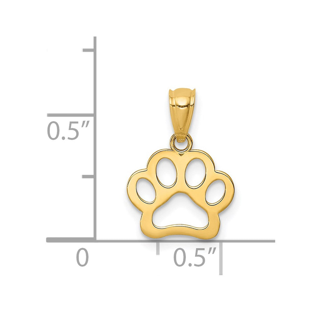 14K Dog Paw Pendant-C4614