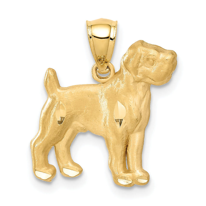 14K Diamond-cut Boxer Pendant-C4618