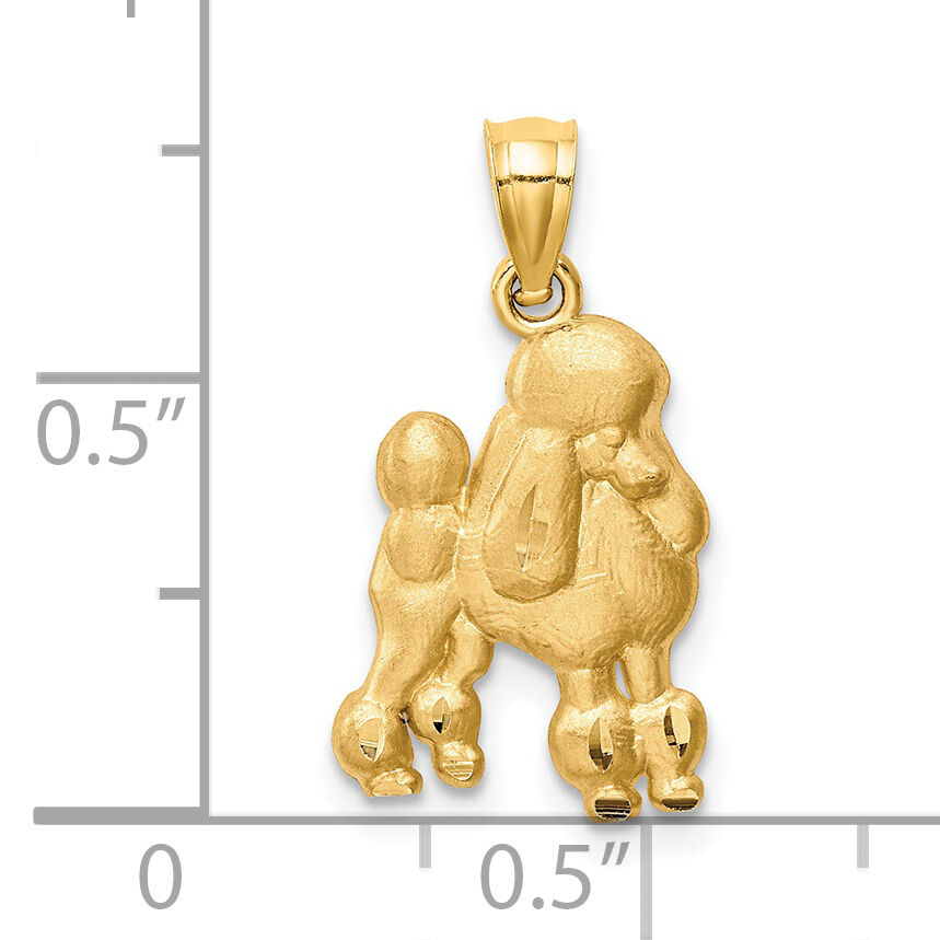 14K Diamond-cut Poodle Pendant-C4619