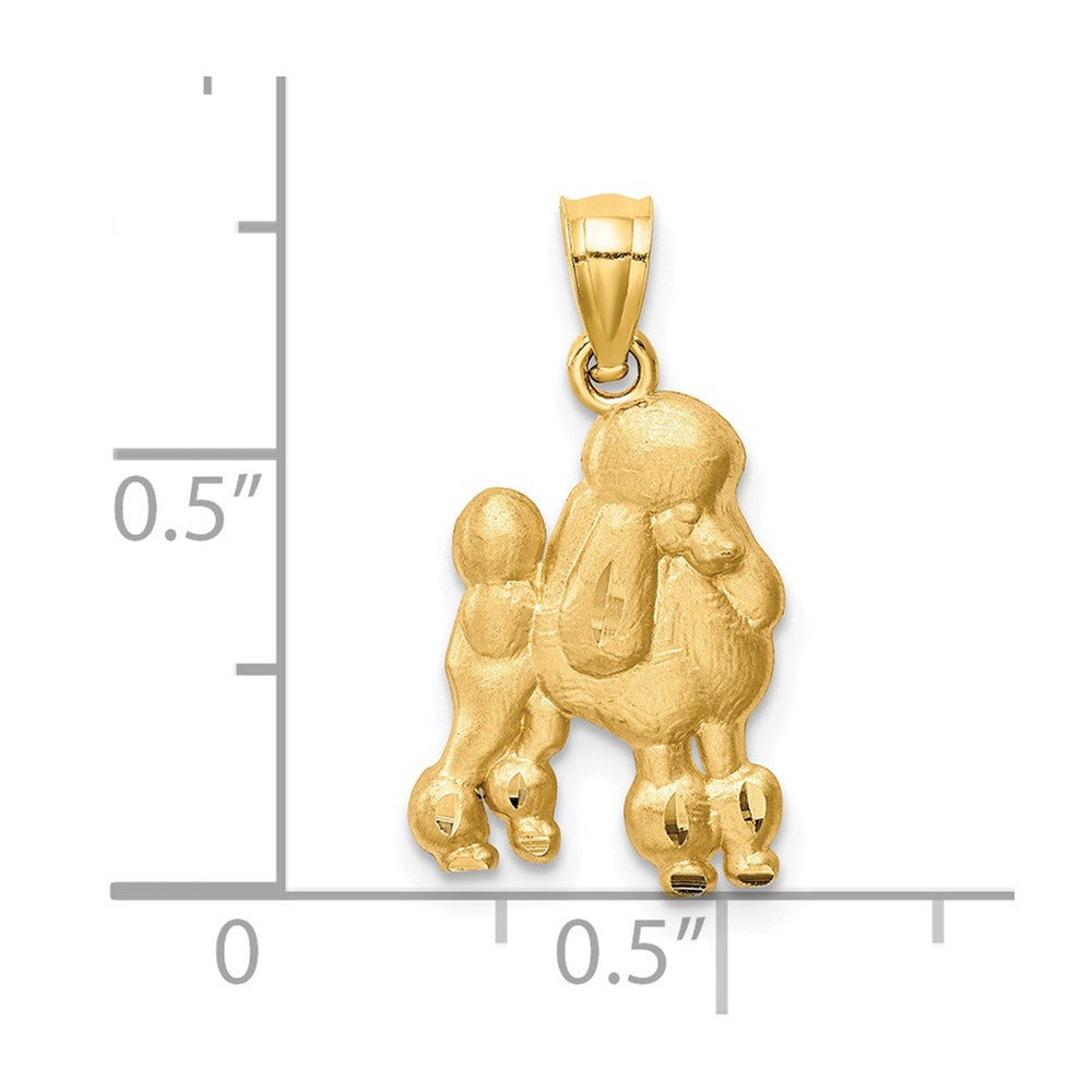 14K Diamond-cut Poodle Pendant-C4619