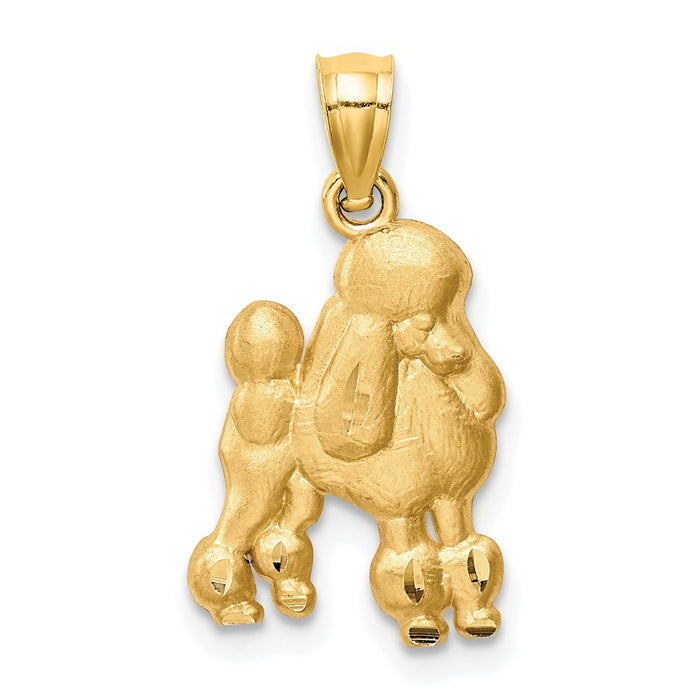 14K Diamond-cut Poodle Pendant-C4619