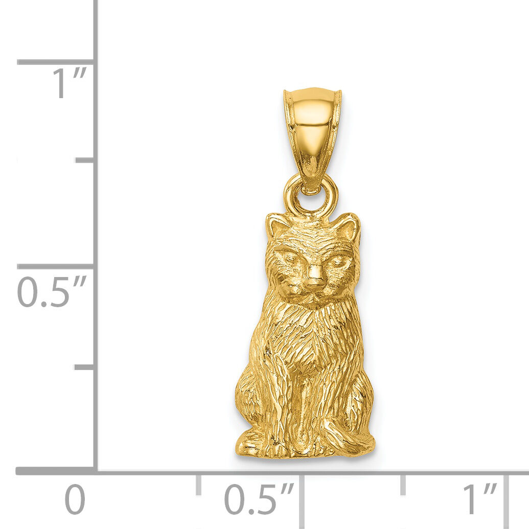 14K Cat Pendant-C4627