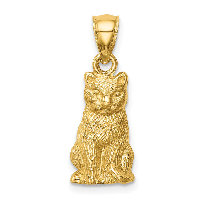 14K Cat Pendant-C4627