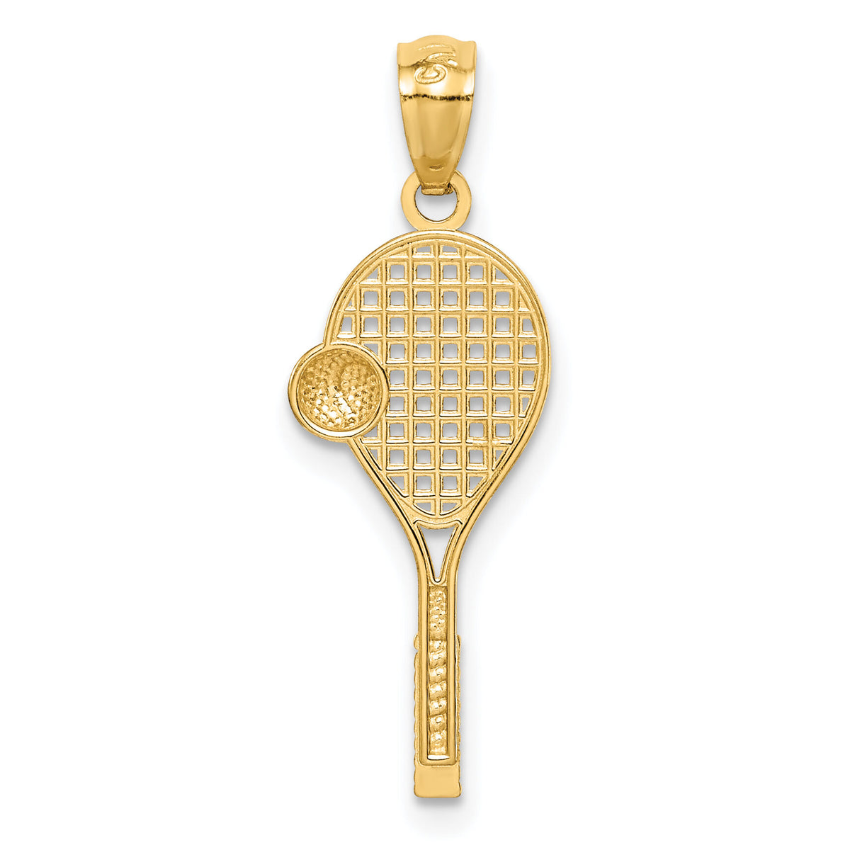 14K w/White Rhodium Tennis Pendant-C4630