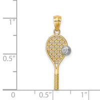 14K w/White Rhodium Tennis Pendant-C4630